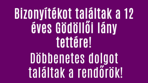 Bizonyítékot találtak a 12 éves Gödöllői lány tettére!