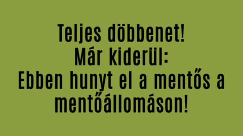 Ebben hunyt el a mentős a mentőállomáson!