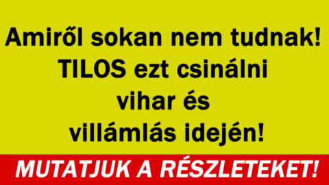 TILOS ezt csinálni vihar és villámlás idején!