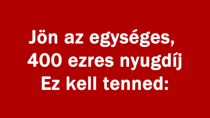 Jön az egységes nyugdíj!