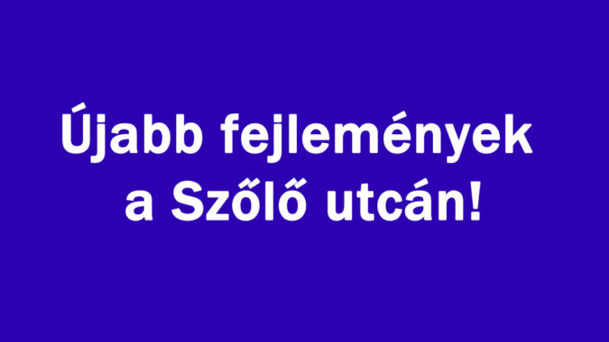 Újabb fejlemények a Szőlő utcán!