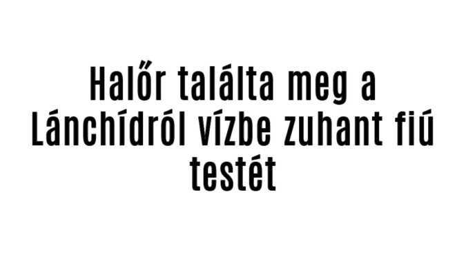 Halőr találta meg a Lánchídról vízbe zuhant fiú testét