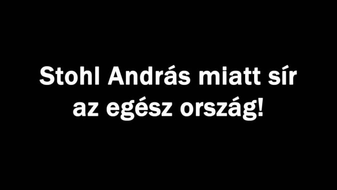 Stohl András miatt sír az egész ország!