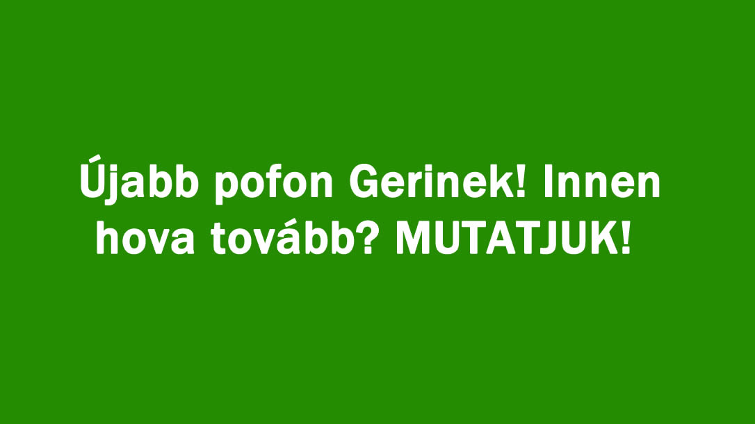 Újabb pofon Gerinek! Innen hova tovább? MUTATJUK!