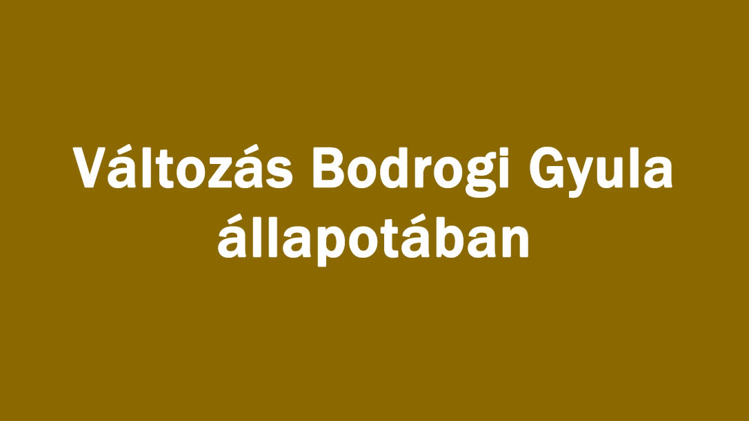 Változás Bodrogi Gyula állapotában